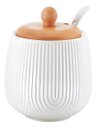 Ver imagem 1 de Acucareiro Ceramica Tampa de Bambu com Colher 360ml