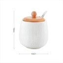 Ver imagem 4 de Acucareiro Ceramica Tampa de Bambu com Colher 360ml
