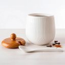 Ver imagem 5 de Acucareiro Ceramica Tampa de Bambu com Colher 360ml