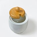 Ver imagem 6 de Acucareiro Ceramica Tampa de Bambu com Colher 360ml