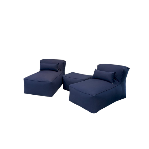 Conjunto Puff g Standard Azul Marinho+ 1 Peseira + 2 Almofadas