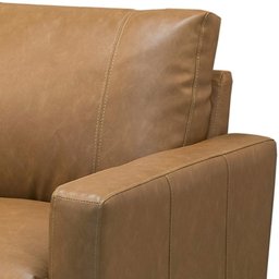 Poltrona Decorativa para Sala Living Industrial 88cm Dijon L06 Couro Camel - Lyam Decor - 2