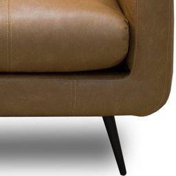 Poltrona Decorativa para Sala Living Industrial 88cm Dijon L06 Couro Camel - Lyam Decor - 4