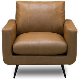 Poltrona Decorativa para Sala Living Industrial 88cm Dijon L06 Couro Camel - Lyam Decor - 5