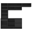 Ver mais imagens de Cozinha Modulada Completa 4 Peças 6 Portas 4 Gavetas com Paneleiro Duplo Etna Preto/Grafite