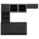 Ver imagem 2 de Cozinha Modulada Completa 4 Peças 6 Portas 4 Gavetas com Paneleiro Duplo Etna Preto/Grafite