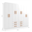 Ver imagem 3 de Móveis para Quarto Guarda-Roupa 8 Portas Paris Branco
