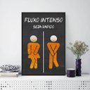 Ver imagem 2 de Quadro Banheiro Unissex Bar Fluxo Intenso 45x34cm - com vidro:Madeira branca