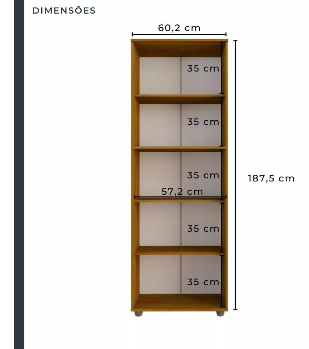 Armário Multiuso 2 Portas com Chave Caique - Chf - Cinamomo/off - 10