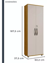 Ver imagem 5 de Armário Multiuso 2 Portas com Chave Caique - Chf - Cinamomo/off