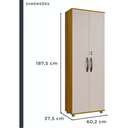 Ver imagem 5 de Armário Multiuso 2 Portas com Chave Caique - Chf - Cinamomo/off