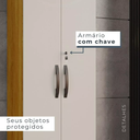 Ver imagem 7 de Armário Multiuso 2 Portas com Chave Caique - Chf - Cinamomo/off