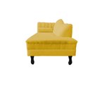 Ver imagem 5 de Recamier Decorativo Divã Amsterdã 147cm Lado Direito Couro Amarelo
