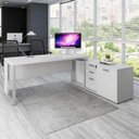 Ver imagem 1 de Mesa Dinâmica 1,70m C/ Armário e Cx de Tomadas Pés Metal F5