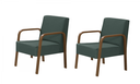 Ver imagem 1 de Kit 2 Poltronas Decorativas 1 Lugar Jade Braço Madeira D Salla Suede Verde