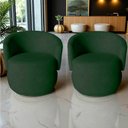 Ver mais imagens de Kit 2 Poltronas Decorativa Beatriz Orgânica Veludo Verde