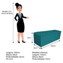 Ver imagem 5 de Kit Cabeceira e Calçadeira 160cm Azul Turquesa