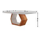 Ver imagem 4 de Conjunto para Sala de Jantar Mesa Sarah em Madeira Tampo 180cm com Vidro e 6 Cadeiras Roma Off White