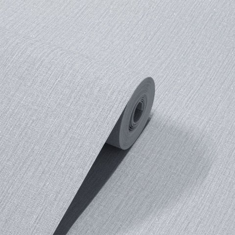 Papel de Parede Linho Cinza com Glitter Vinilico Lavável+Cola para Aplicação