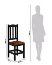 Ver imagem 2 de Cadeira Preto de Madeira Maciça Pinus Estofada Confortável para Mesa de Jantar Dm