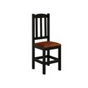 Ver imagem 1 de Cadeira Preto de Madeira Maciça Pinus Estofada Confortável para Mesa de Jantar Dm