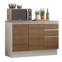 Ver imagem 1 de Balcão de Pia Armário de Cozinha 120 cm 2 Portas e 3 Gavetas (Com Tampo) Branco/Rustic Glamy Madesa