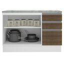 Ver imagem 5 de Balcão de Pia Armário de Cozinha 120 cm 2 Portas e 3 Gavetas (Com Tampo) Branco/Rustic Glamy Madesa