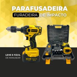 Parafusadeira de Impacto 21v 2 Baterias Bivolt + Maleta de Acessórios - 8