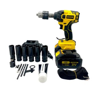 Parafusadeira de Impacto 21v 2 Baterias Bivolt + Maleta de Acessórios