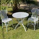 Ver imagem 2 de Conjunto Viena Bambú Cadeiras e Mesinha de Varanda em Alumínio Fundido