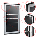 Ver imagem 3 de Porta Pivotante Alumínio Lamb.Evolution c/Pux.e.Elite Mix Preto 216x150 Brimak
