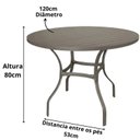 Ver imagem 3 de Mesa para Jardim com Tampo Ripado em Alumínio Bege/Fendi