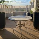 Ver imagem 2 de Mesa para Jardim com Tampo Ripado em Alumínio Bege/Fendi