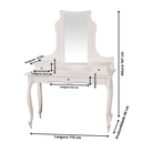 Ver imagem 4 de Penteadeira Clássica Princesa com Gavetas e Pés Luiz Xv - Branco Laca