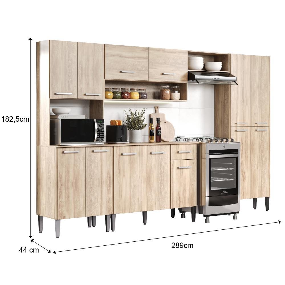 Armário Cozinha Completa Arizona Plus Carvalho Carraro - 2