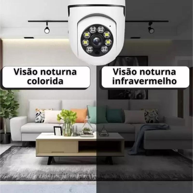 Câmera Segurança Lâmpada Wifi Prova Dagua Infravermelho - 3