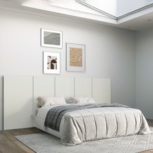 Cabeceira para Cama Casal/queen 280cm Dalla Costa 100% Mdf Cor:off White