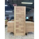 Ver imagem 1 de Folha de Porta Madeira Maciça Angelim Modelo  Tijolão 2,10 x 0,82 (somente folha )