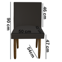 Ver imagem 5 de Kit 02 Cadeiras Para Sala De Jantar Tóquio Pés palito Suede Marrom - D'Classe Decor