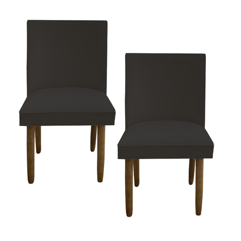 Kit 02 Cadeiras Para Sala De Jantar Tóquio Pés palito Suede Marrom - D'Classe Decor