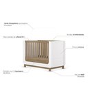 Ver imagem 5 de Berço Mini Cama 2 em 1 MDF Sophia Espresso Móveis Marrom Branco/Jequitibá