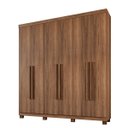 Ver imagem 4 de Guarda Roupa Casal 06 Portas 03 Gavetas Milão Castanho c/ Pês