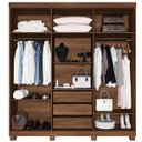 Ver imagem 3 de Guarda Roupa Casal 06 Portas 03 Gavetas Milão Castanho c/ Pês