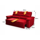 Ver imagem 3 de Sofá Retrátil Reclinável 3 Lugares com Molas 2,00m Quantum Suede Velut Vermelho - King House