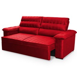 Sofá Retrátil Reclinável 3 Lugares com Molas 2,00m Quantum Suede Velut Vermelho - King House - 9