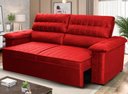 Ver imagem 1 de Sofá Retrátil Reclinável 3 Lugares com Molas 2,00m Quantum Suede Velut Vermelho - King House