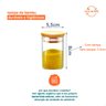 Kit 6 Potes De Vidro Hermético 110ml Tampa De Bambu Tempero - 3