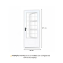 Ver imagem 2 de Porta de Aço Postigo 215x85cm com Grade Quadrada Minas Sul MGM Abertura Esquerda Branco