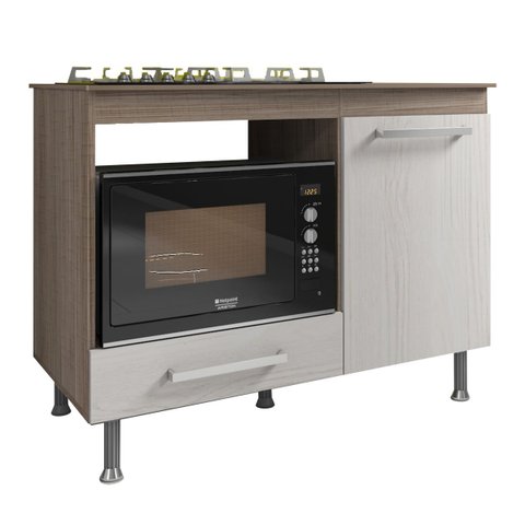 Balcão 105cm para Cooktop 4 ou 5 bocas Espaço para Forno ou Microondas Marrom