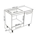 Ver imagem 2 de Balcão 105cm para Cooktop 4 ou 5 bocas Espaço para Forno ou Microondas Marrom